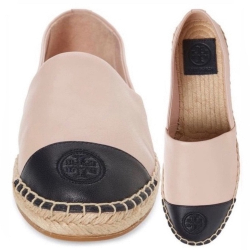 Tory Burch Pink and Black Espadrilles